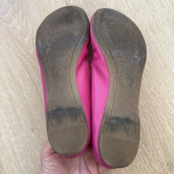 J CREW J. Crew CECE $125 Hot Pink Italy Leather Ballet Ballerina Flats Sz 6 5.5 - Picture 8 of 10
